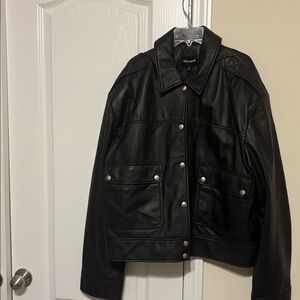GRLFRND Leather Bomber Jacket